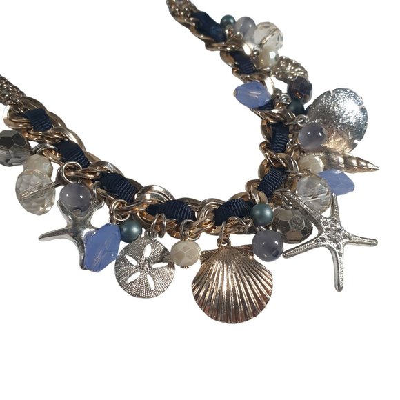 Charm Shell Necklace Women Jewelry 17" Length Mermaid Costume Beach Sea Boho - Picture 6 of 7